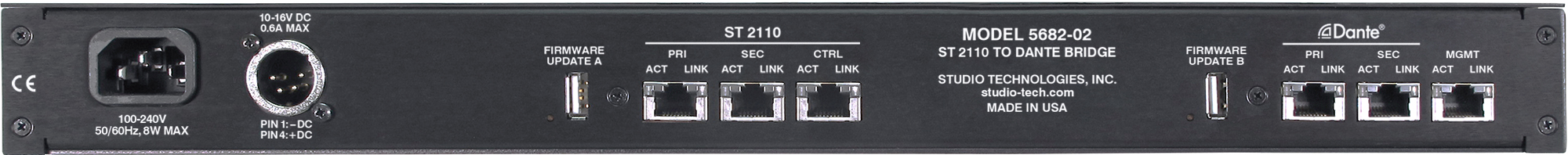Model 5682 ST 2110 to Dante Bridge